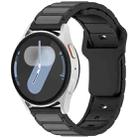 18mm I-Shaped Dual Color Silicone Watch Band(Black Grey) - 1