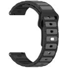18mm I-Shaped Dual Color Silicone Watch Band(Black Grey) - 3