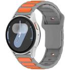 18mm I-Shaped Dual Color Silicone Watch Band(Grey Orange) - 1