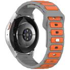 18mm I-Shaped Dual Color Silicone Watch Band(Grey Orange) - 2