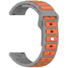 18mm I-Shaped Dual Color Silicone Watch Band(Grey Orange) - 3