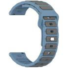 18mm I-Shaped Dual Color Silicone Watch Band(Blue Grey) - 3