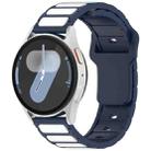 18mm I-Shaped Dual Color Silicone Watch Band(Midnight Blue White) - 1