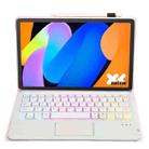 For Lenovo Xiaoxin Pad 11 2025 AM31-AS Ultra-thin Detachable Backlight Bluetooth Keyboard Leather Tablet Case with Touchpad(Pink White) - 3