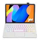 For Lenovo Xiaoxin Pad 11 2025 AM31-AS Ultra-thin Detachable Backlight Bluetooth Keyboard Leather Tablet Case with Touchpad(Lavender White) - 3