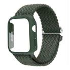 For Apple Watch 40mm / 41mm Ladder Buckle Loop Nylon Watch Band with Film Frosted PC Case(Army Green) - 1