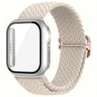For Apple Watch 40mm / 41mm Ladder Buckle Loop Nylon Watch Band with Film Frosted PC Case(Starlight) - 1