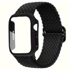 For Apple Watch 40mm / 41mm Ladder Buckle Loop Nylon Watch Band with Film Frosted PC Case(Black) - 1