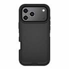 For iPhone 17 Pro Max Kalebol Shockproof PC Hybrid TPU Phone Case with Back Clip(Black) - 1