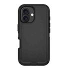 For iPhone 17 Kalebol Shockproof PC Hybrid TPU Phone Case with Back Clip(Black) - 1
