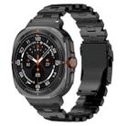 For Samsung Galaxy Watch Ultra 47mm Butterfly Safety Buckle Titanium Alloy Watch Band(Black) - 1