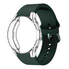 For Samsung Galaxy Watch 4 Classic 42mm Silicone Watch Band with PC Case(Dark Green) - 1