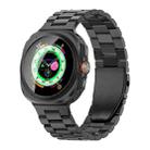 For Samsung Galaxy Watch Ultra 47mm Three Beads Flat Buckle Titanium Alloy Watch Band(Black) - 1