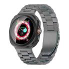 For Samsung Galaxy Watch Ultra 47mm Three Beads Flat Buckle Titanium Alloy Watch Band(Grey) - 1
