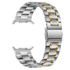 For Samsung Galaxy Watch Ultra 47mm Five Beads Stainless Steel Metal Watch Band(Silver Gold) - 2