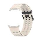 For Samsung Galaxy Watch Ultra 47mm Dual-row Holes Silicone Watch Band with TPU Case(White) - 2