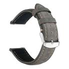 14mm xDfind Retro Crazy Horse Texture Leather Watch Band(Grey) - 1