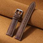 14mm xDfind Retro Crazy Horse Texture Leather Watch Band(Dark Brown) - 2
