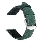 22mm xDfind Retro Crazy Horse Texture Leather Watch Band(Green) - 1