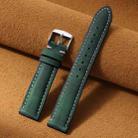 22mm xDfind Retro Crazy Horse Texture Leather Watch Band(Green) - 2