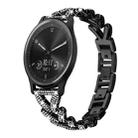 20mm For Garmin Vivomove Sport / Vivoactive5 / 3 xDfind Small Twist Diamond Metal Watch Band(Black) - 1