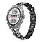 20mm For COROS APEX 2 42mm / PACE 2 xDfind Small Twist Diamond Metal Watch Band(Black) - 1