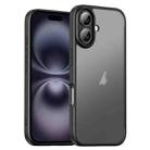 For iPhone 16 iPAKY Bright Color Frosted Series Shockproof PC+TPU Phone Case(Black) - 1