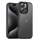 For iPhone 15 Pro iPAKY Bright Color Frosted Series Shockproof PC+TPU Phone Case(Black) - 1