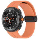 For Samsung Galaxy Watch 8 / 8 Classic xDfind Fold Black Buckle Magnetic Silicone Watch Band(Orange) - 1