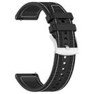 22mm xDfind Hybrid Nylon Braid Silicone Watch Band(Black) - 2