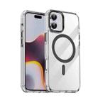 For iPhone 16 iPAKY Mingxing Series MagSafe Magnetic Shockproof PC+TPU Phone Case(Transparent + Black) - 1