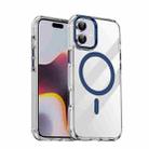 For iPhone 16 iPAKY Mingxing Series MagSafe Magnetic Shockproof PC+TPU Phone Case(Transparent + Blue) - 1