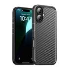 For iPhone 16 iPAKY Pioneer Series Carbon Fiber PC+TPU Phone Case(Black) - 1