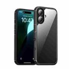 For iPhone 16 Plus iPAKY YJ Series Transparent PC+TPU Phone Case(Black) - 1