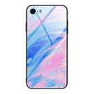 For iPhone SE 2022 / SE 2020 / 8 / 7 Marble Pattern Glass Protective Case(DL05) - 1