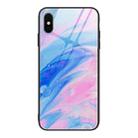 For iPhone X Marble Pattern Glass Protective Case(DL05) - 1