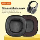 2pcs Magnetic Snap-on Lambskin Leather Earpads For Abyss Diana Phi / AB-1266(Black) - 2