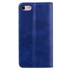 For iPhone 7 Plus / 8 Plus Business Stitching Horizontal Flip Leather Case with Double Folding & Bracket & Card Slots & Photo Frame & Wallet(Sapphire Blue) - 2