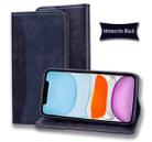 For iPhone 12 mini Business Stitching Horizontal Flip Leather Case with Double Folding & Bracket & Card Slots & Photo Frame & Wallet(Black) - 1