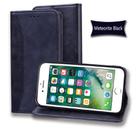 For iPhone 7 / 8 / SE(2020) Business Stitching Horizontal Flip Leather Case with Double Folding & Bracket & Card Slots & Photo Frame & Wallet(Black) - 1