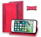 For iPhone 7 / 8 / SE(2020) Business Stitching Horizontal Flip Leather Case with Double Folding & Bracket & Card Slots & Photo Frame & Wallet(Red) - 1