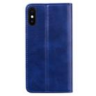 For iPhone X Business Stitching Horizontal Flip Leather Case with Double Folding & Bracket & Card Slots & Photo Frame & Wallet(Sapphire Blue) - 3