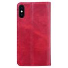 For iPhone X Business Stitching Horizontal Flip Leather Case with Double Folding & Bracket & Card Slots & Photo Frame & Wallet(Red) - 3