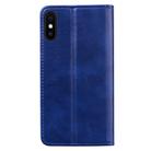 For iPhone XS Business Stitching Horizontal Flip Leather Case with Double Folding & Bracket & Card Slots & Photo Frame & Wallet(Sapphire Blue) - 3