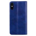 For iPhone XS Business Stitching Horizontal Flip Leather Case with Double Folding & Bracket & Card Slots & Photo Frame & Wallet(Sapphire Blue) - 3