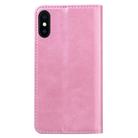 For iPhone XS Business Stitching Horizontal Flip Leather Case with Double Folding & Bracket & Card Slots & Photo Frame & Wallet(Rose Gold) - 3