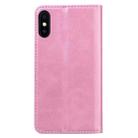 For iPhone XS Max Business Stitching Horizontal Flip Leather Case with Double Folding & Bracket & Card Slots & Photo Frame & Wallet(Rose Gold) - 3