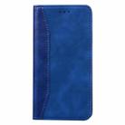 For iPhone XR Business Stitching Horizontal Flip Leather Case with Double Folding & Bracket & Card Slots & Photo Frame & Wallet(Sapphire Blue) - 1