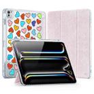 For iPad Pro 13 2024 DUX DUCIS Unid Series Painted PU+TPU Smart Sleeping Tablet Leather Case(Pink) - 1