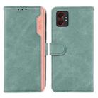 For Samsung Galaxy XCover7 Pro ABEEL Color Block Magnetic RFID Leather Phone Case(Cyan-Pink) - 1